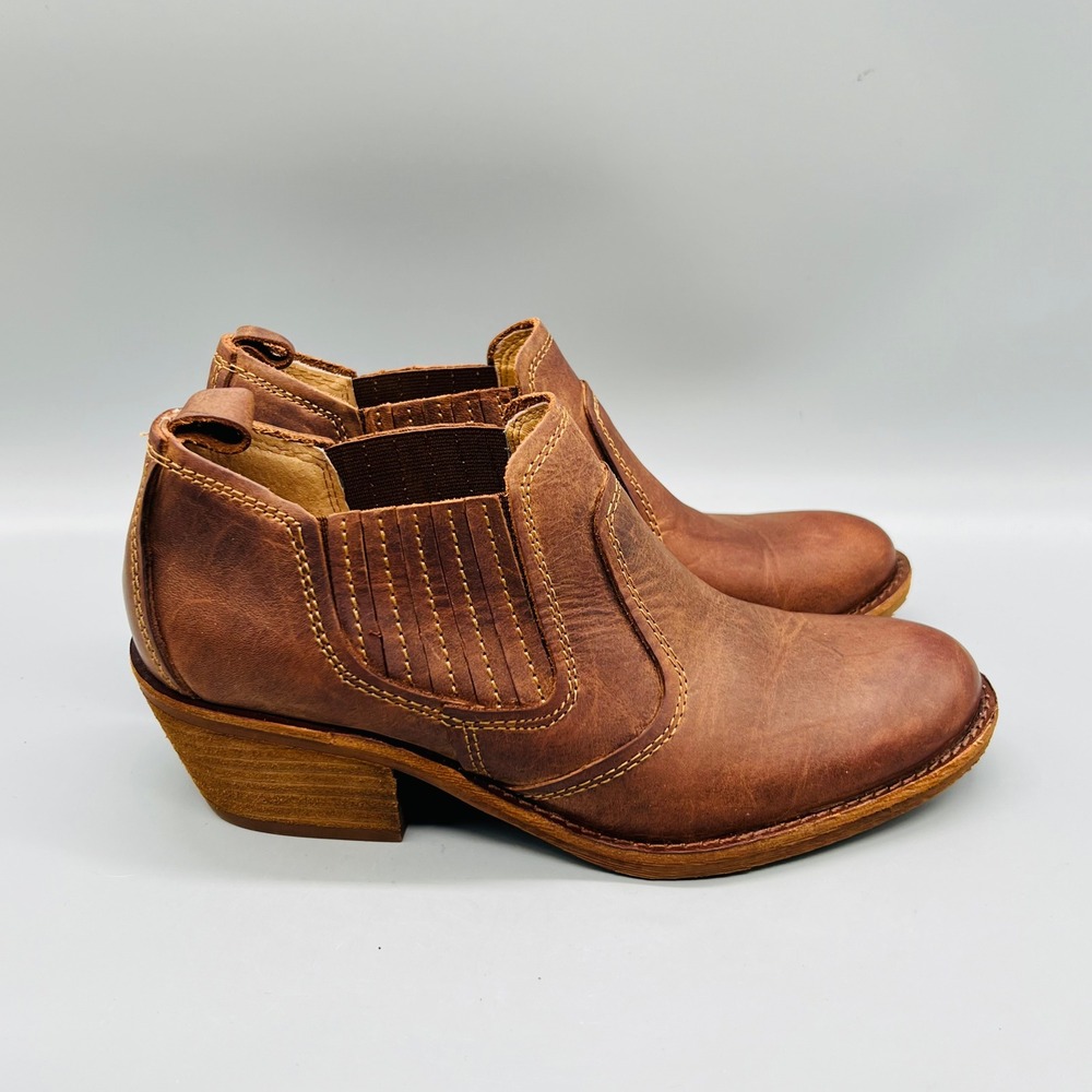 Sofft Boots Womens 6.5 Brown Leather Western Ankle Boho Booties Shoes